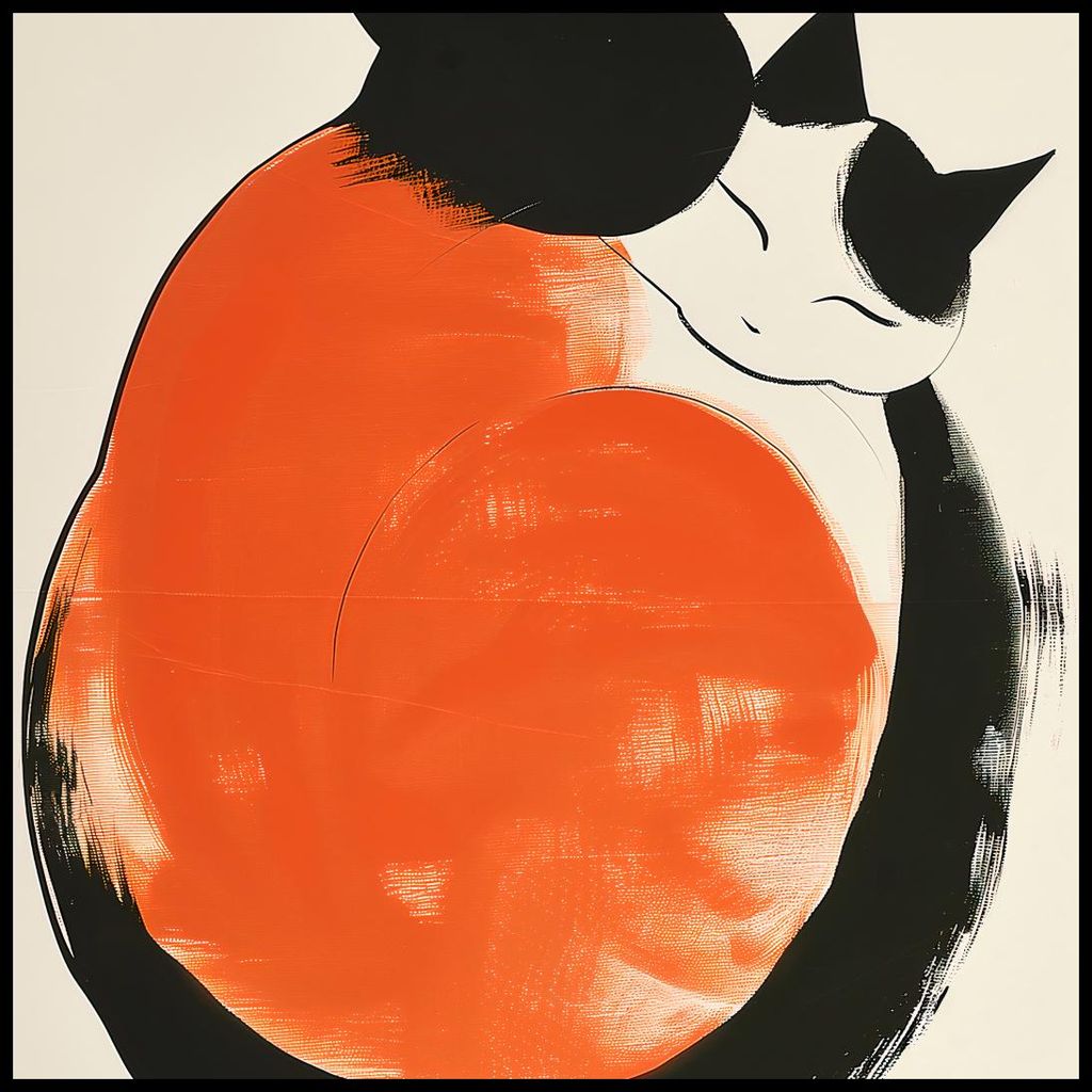Poster 80x80cm Yin und Yang Katzen