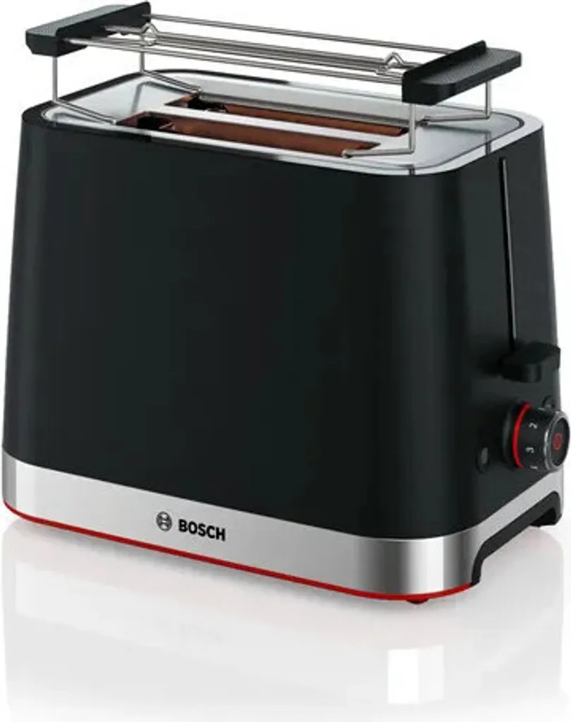 Toasteur Bosch TAT4M223 - Grille-pain 4 Tranches 950W Design Inox Noir