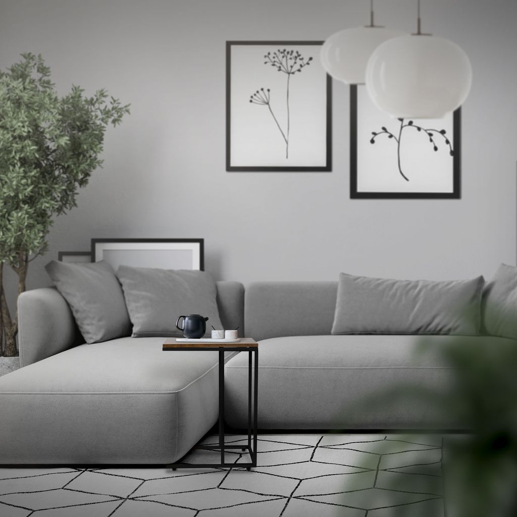 ML-Design Beistelltisch in C-Form, Schwarz-Braun, Produktbild 6