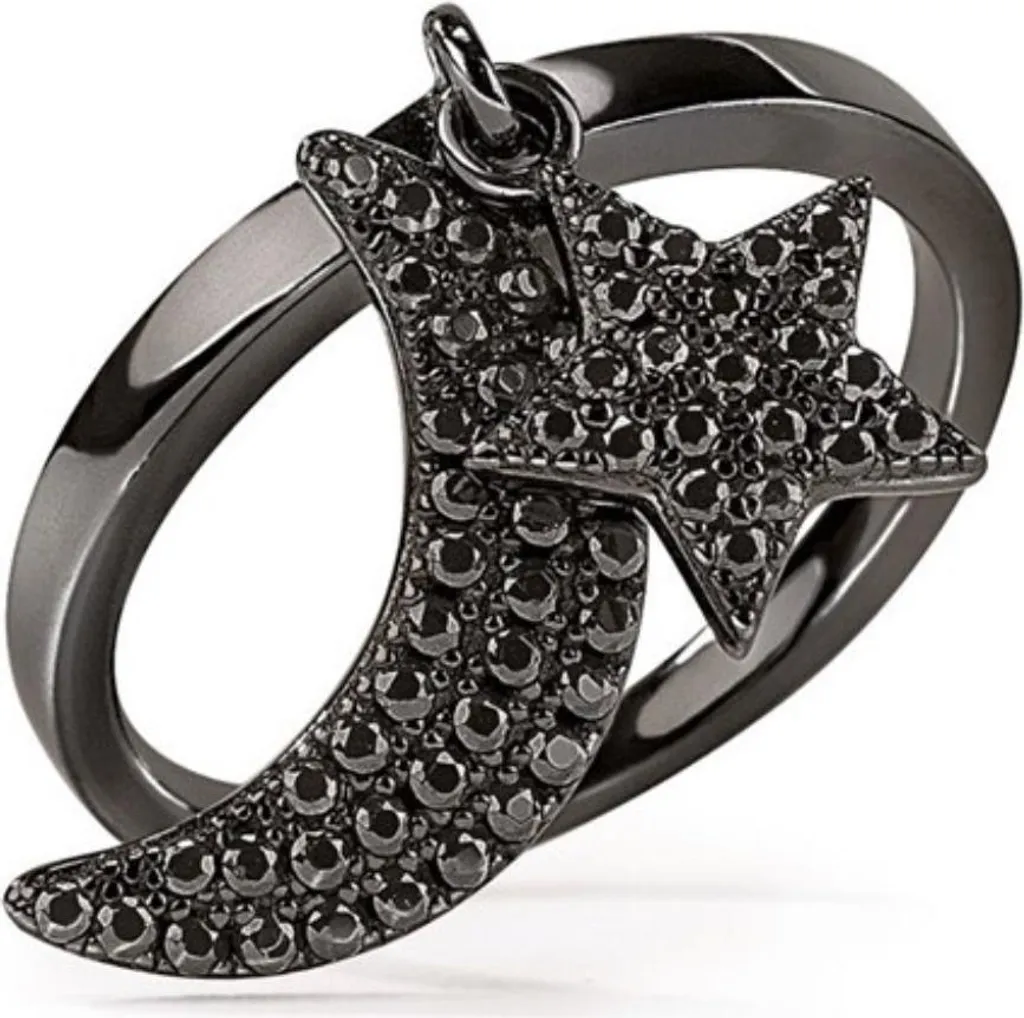 Anello Folli Follie 3R17S059KK56 - Gioielleria Acciaio Nero Misura 56