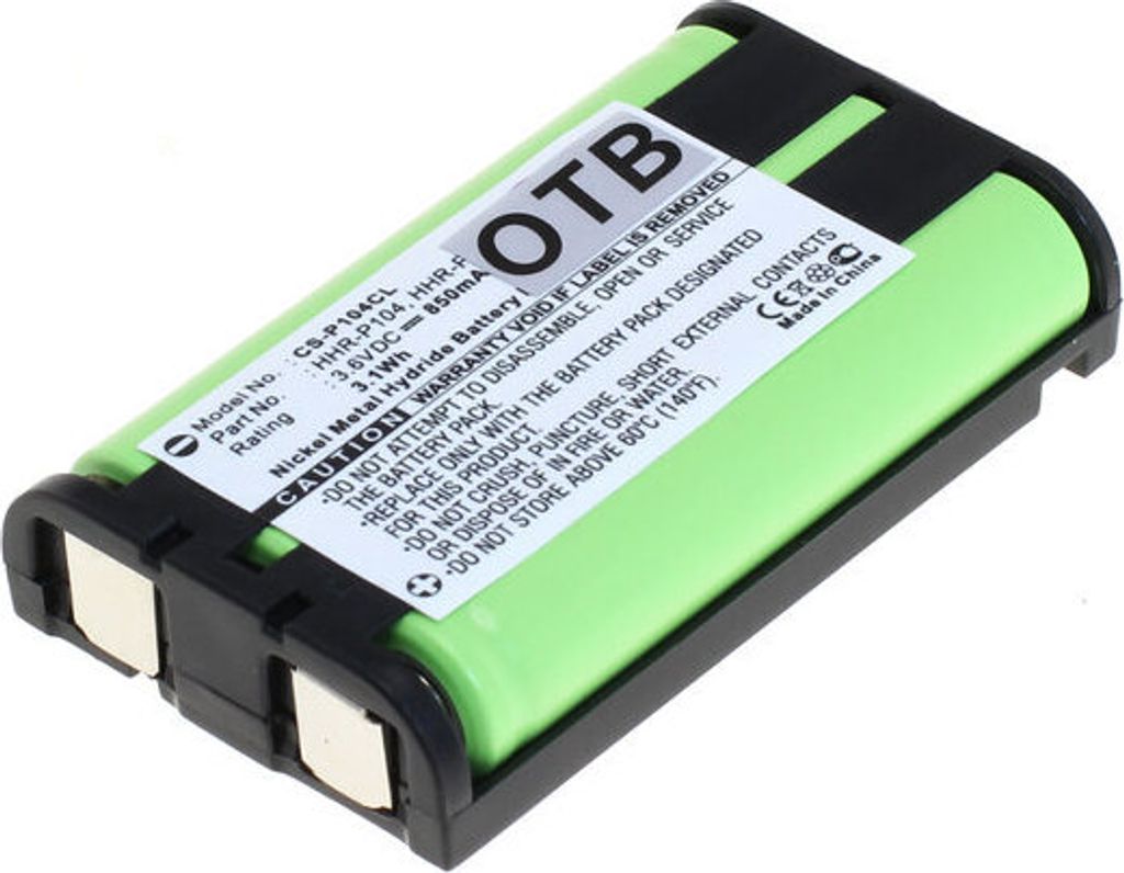 Batteria OTB compatibile con Panasonic HHR-P104 NiMH Immagine del prodotto 