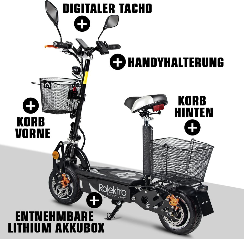 Rolektro, E-Joy 20 Lithium, Schwarz, 36V-20AH Akku, 500 Produktbild 4