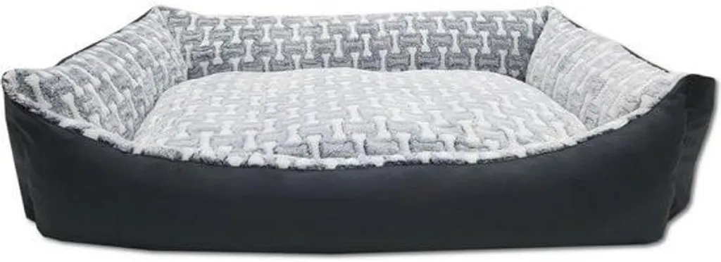 Lit pour chien graphite anti-odeurs avec alèse lavable et réversible