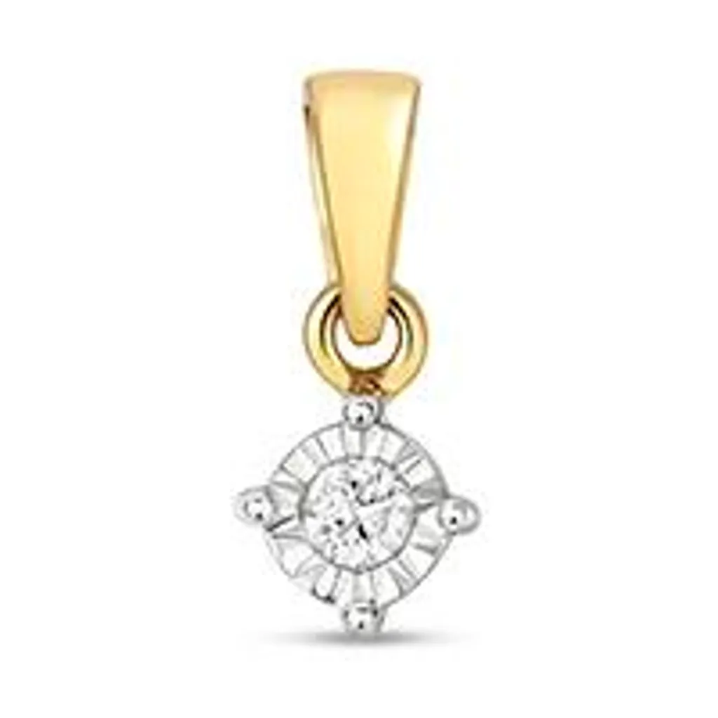 Pendentif Femme Or Jaune 375 et Diamant Brillant 0.05 ct TRS28659KY