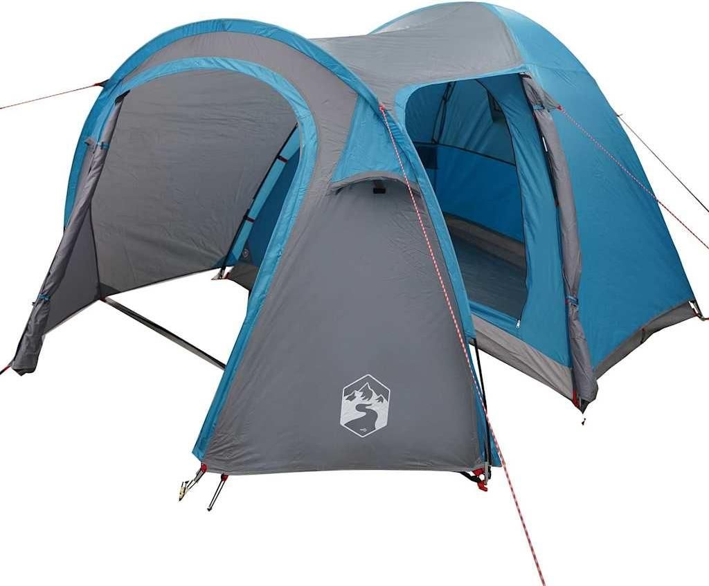vidaXL Kuppelzelt Kuppel mit Dach mit Speicher Blau 384 x 254 x 170 cm