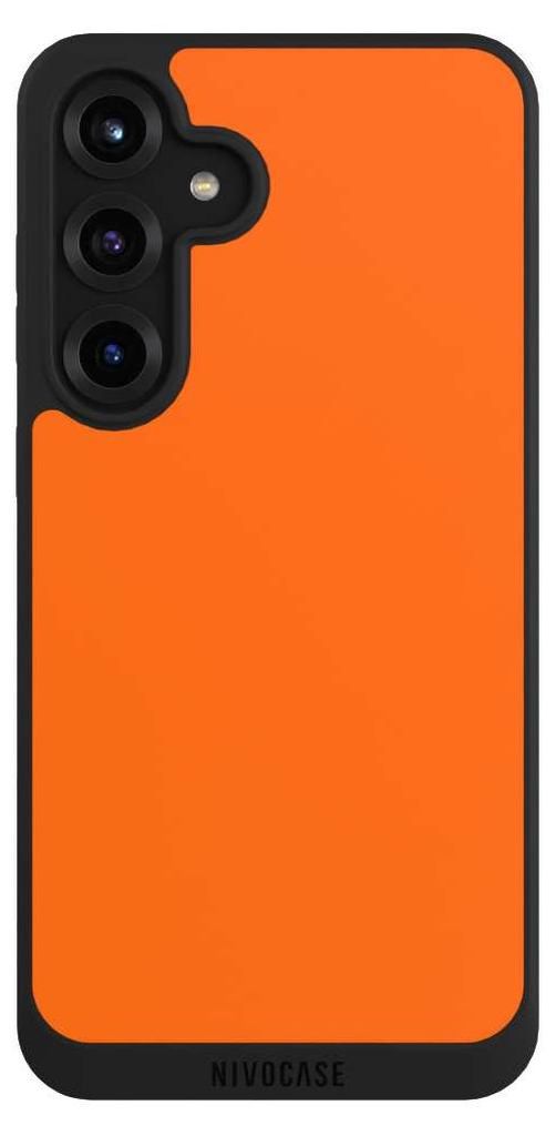 NIVOCASE Handyhülle für Samsung Galaxy S25+ Hülle NIVOpure Case Schwarz Farbe einfarbig orange