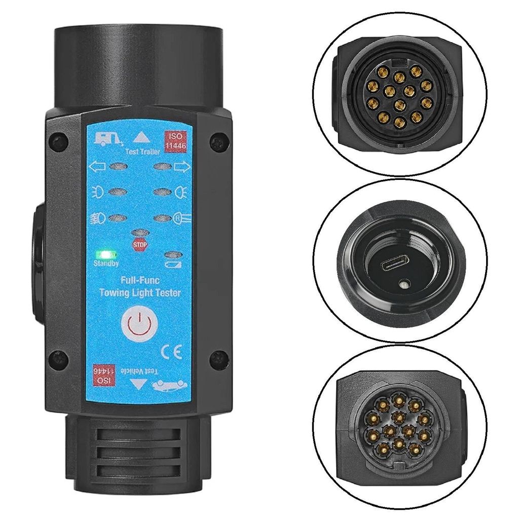 Prüfgerät wiederaufladbar Tester Anhänger 7-13 Polig Beleuchtungstester Trailer