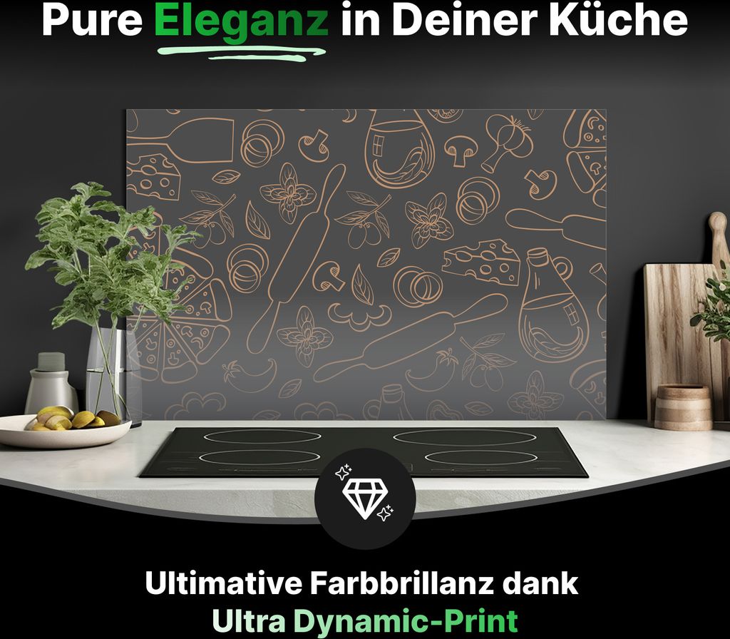 Spritzschutz Küchenrückwand Glas 90 x 60 cm Backen & Kochen - RUECKWAND24