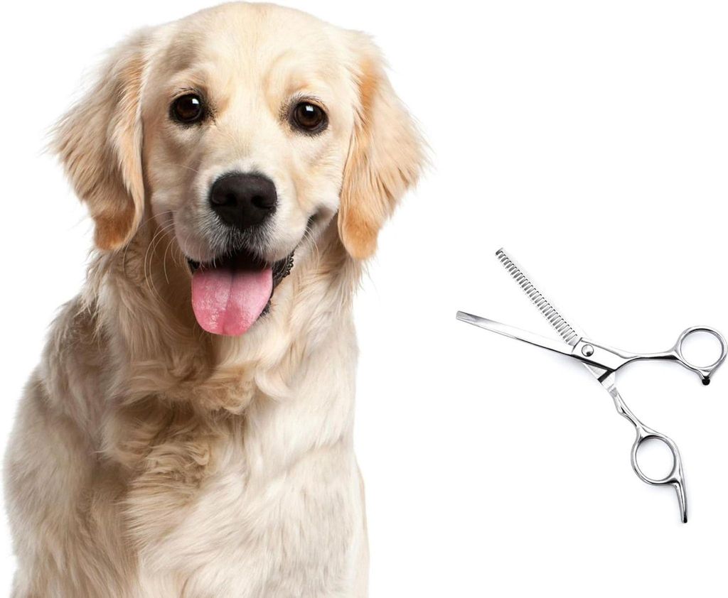 Ausdünnscheren für Hunde und Katzen - Einseitige Zahnschere - Metall Weichpflege - Hochwertig für Filzen