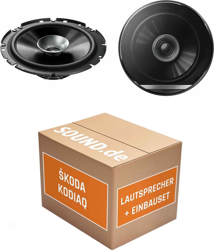 Lautsprecher Boxen Einbaupaket Front Pioneer TS-G1710F passend für Skoda Kodiaq I | 2x Tief-Mitteltöner mit integriertem Hochtöner 280W MAX