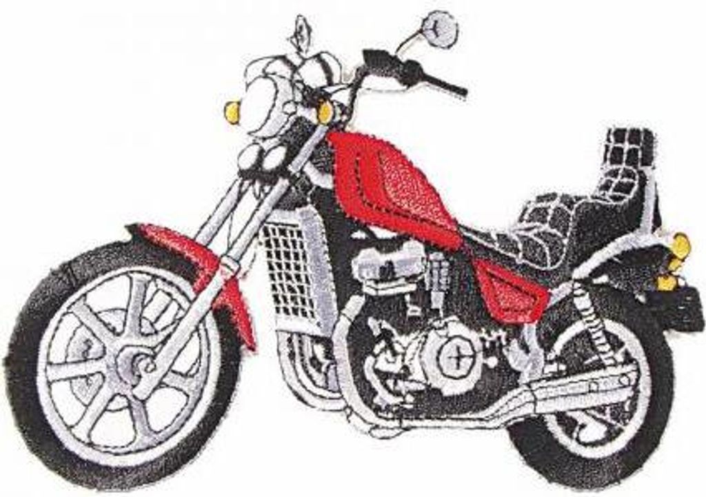 AUFNÄHER - Rotes Motorrad - 08501 - Gr. ca. 9 x 13 cm - Patches Stick Applikation