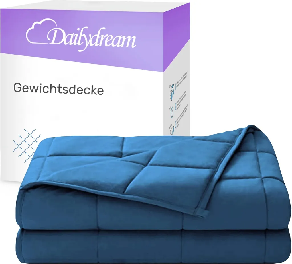 Couverture Lestée DD Anti-Stress Adultes 135x200 cm Coton Bleu 4,5kg