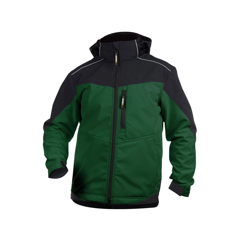 DASSY Jakarta Zweifarbige Softshell-Jacke FLASCHENGRÜN/SCHWARZ Gr.L Länge: STANDARD