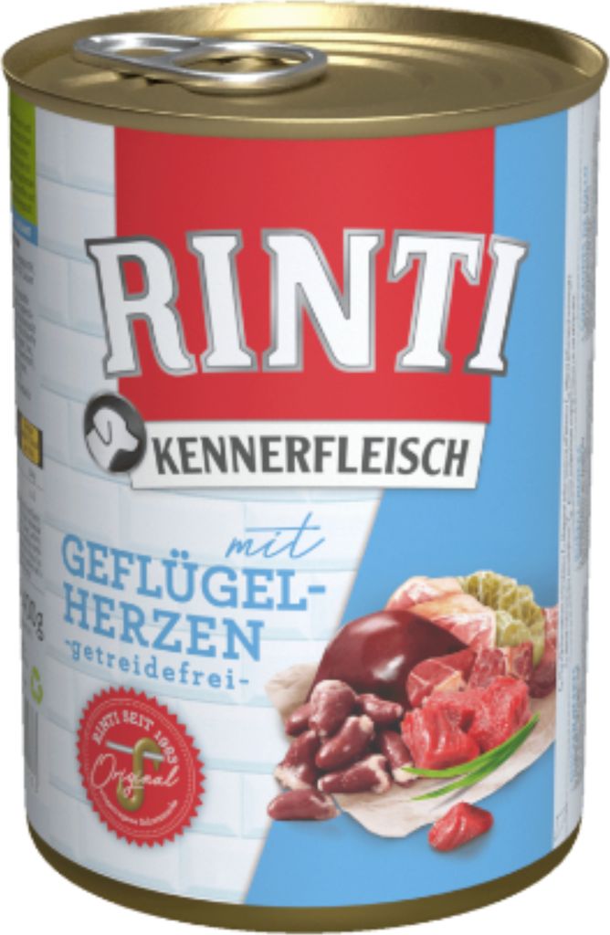 Rinti 400gx24 Kennerfleisch Geflügelherz Dose