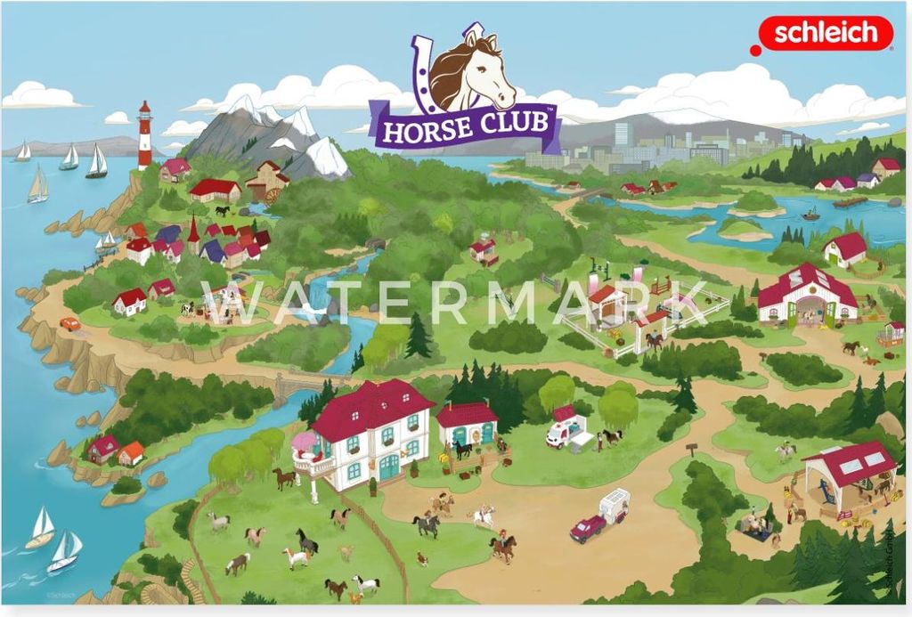 Spreadshirt Schleich Horse Club Karte Poster 90x60 cm, One size, Weiß