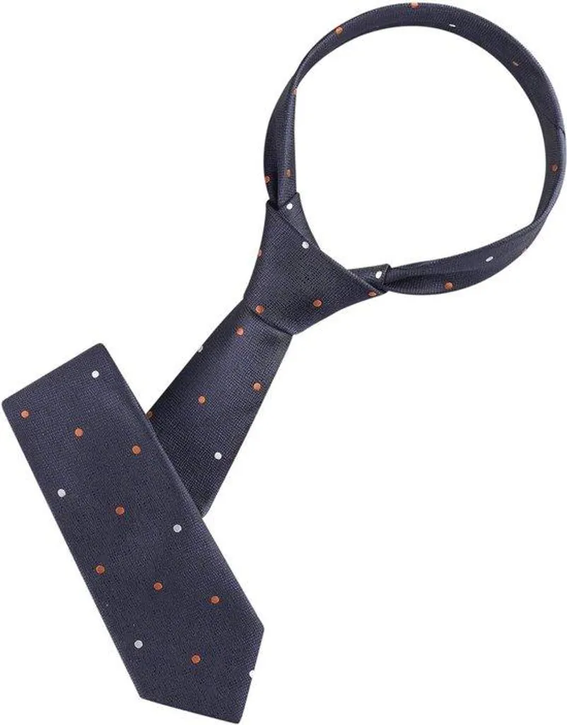 Cravate pour homme orange à pois blancs - Modèle classique de 145 cm