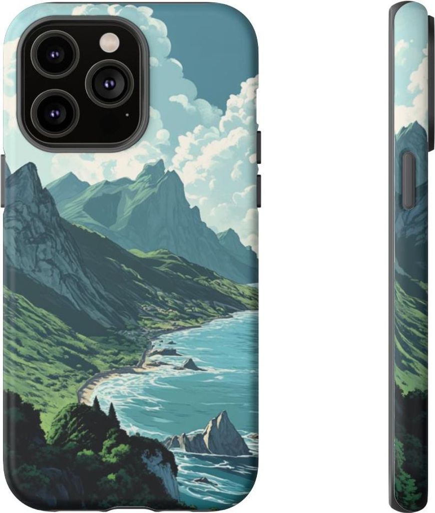 Berg- und Meereslandschaft – Handyhülle Kompatibel mit iPhone 14 Pro Max