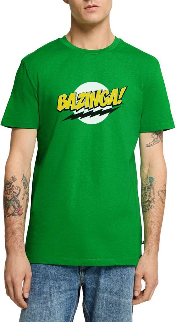 Spreadshirt The Big Bang Theory Bazinga Männer Premium T-Shirt, L, Grün