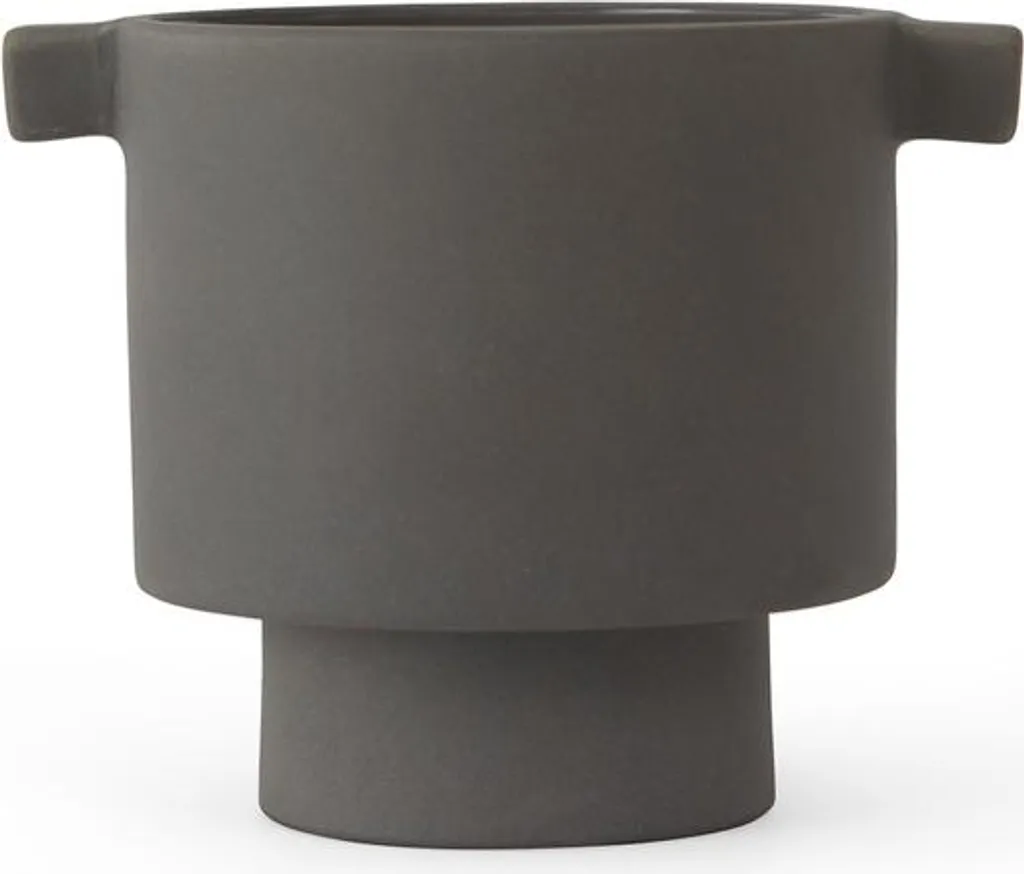 Cache-pot anthracite 10,5 cm idéal pour bureau et petites étagères