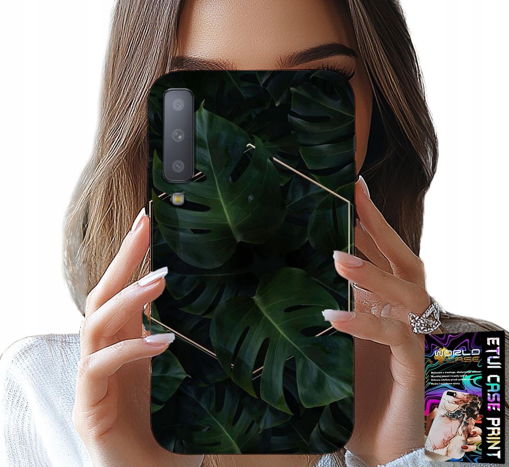 Etui Für Samsung A7 2018 - Elegante Blätter Modische Etui-Designs