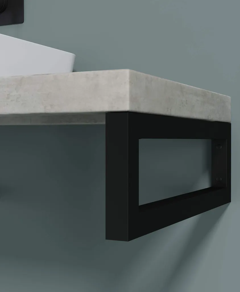 Fixation Murale Robuste pour Vasque Lourde - Pack de 3 Equerres Noires - 3