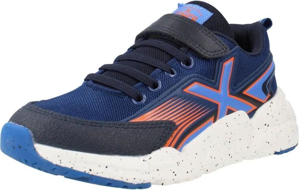 Basket Enfant Munich Super Track Bleu Idéale pour l'École et le Loisir