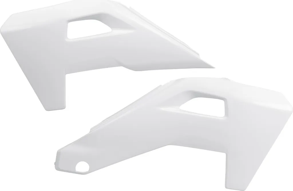 Bouchons de radiateur UFO blanc résistants aux chocs pour enduro racing