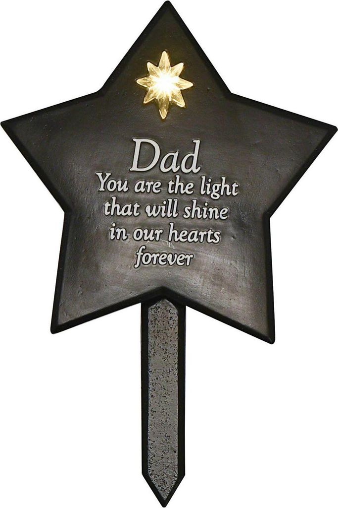 Gedenkplakette Solar Light Up Star - Papa WD2003 (One Size) (Grey)