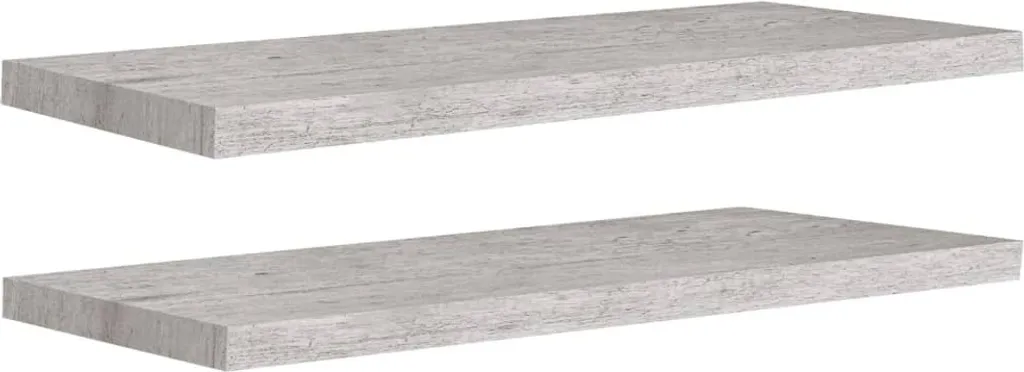 Mensole Sospese 2 pz Grigio Cemento 80 cm | Design Moderno MDF