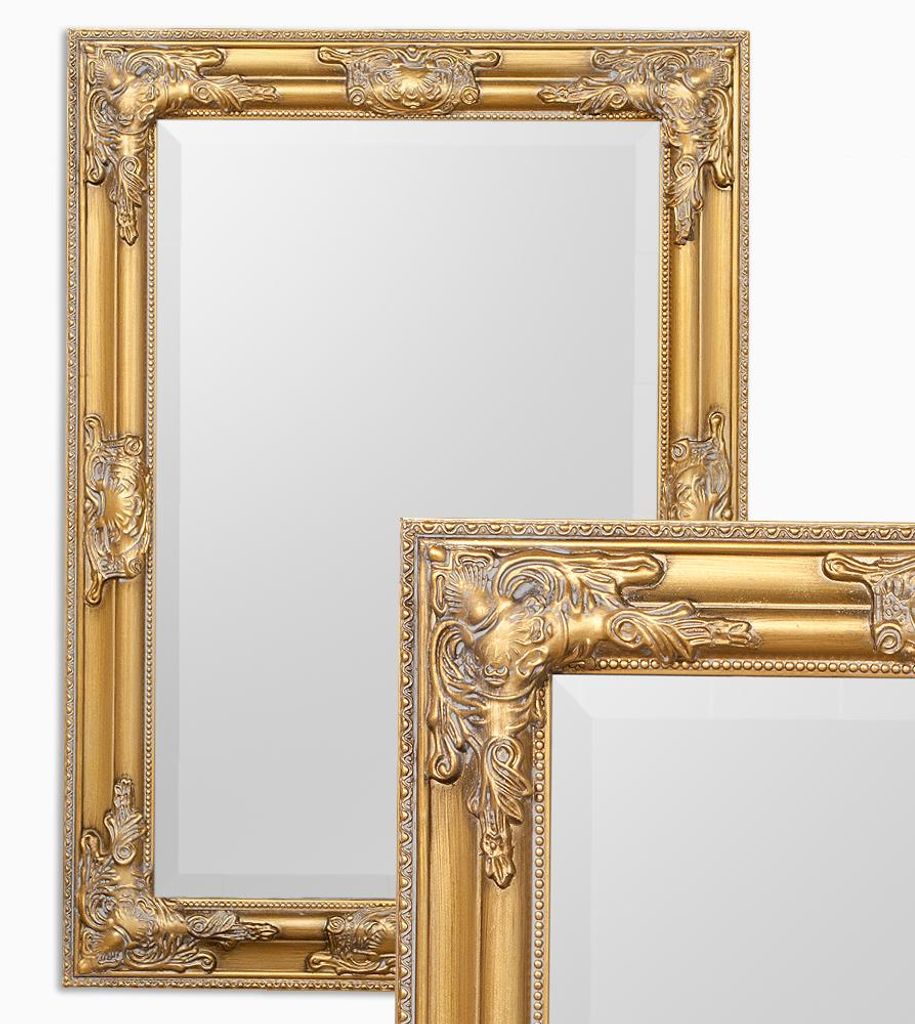 Eleganter Barock-Spiegel BESSA 80x60cm gold-antik Produktbild 
