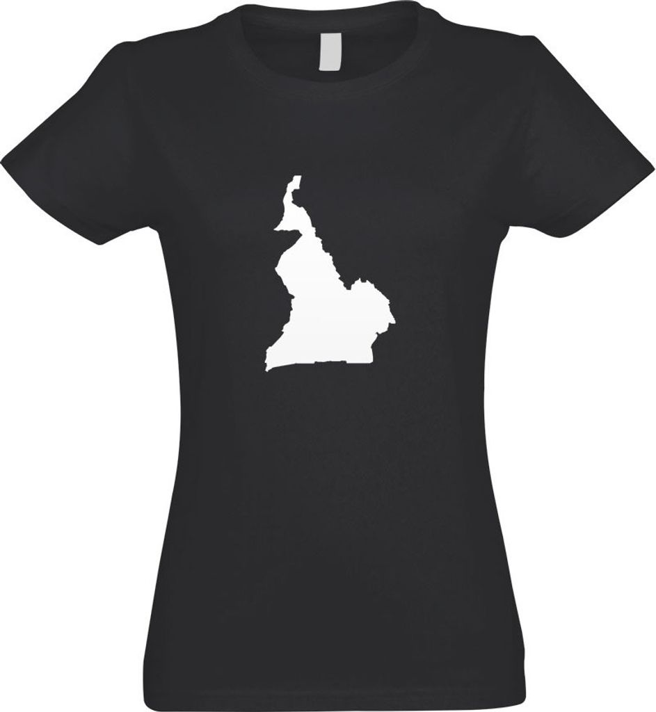 Kiwistar - T-Shirt tailliert - Damen - Graphit - Kamerun Umriss Kontur - mit Motiv Bedruckt - Funshirt Design - Sport - Freizeit - Damen - M
