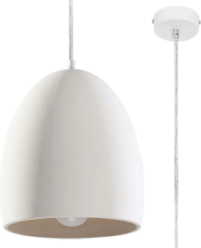 Lampada a sospensione in ceramica FLAWIUSZ 1xE27 15W ceramica 122x30x30cm Sollux Lighting