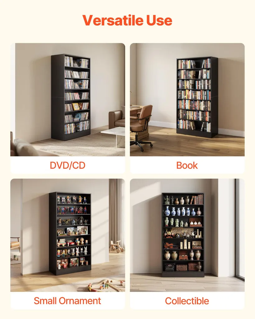 Solution gain de place : Étagère DVD compacte 7 niveaux SucceBuy - 6