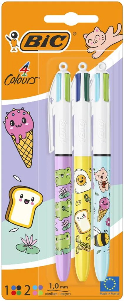 Stylo à bille BIC 4 couleurs Kawaii : écrivez sans perdre de temps