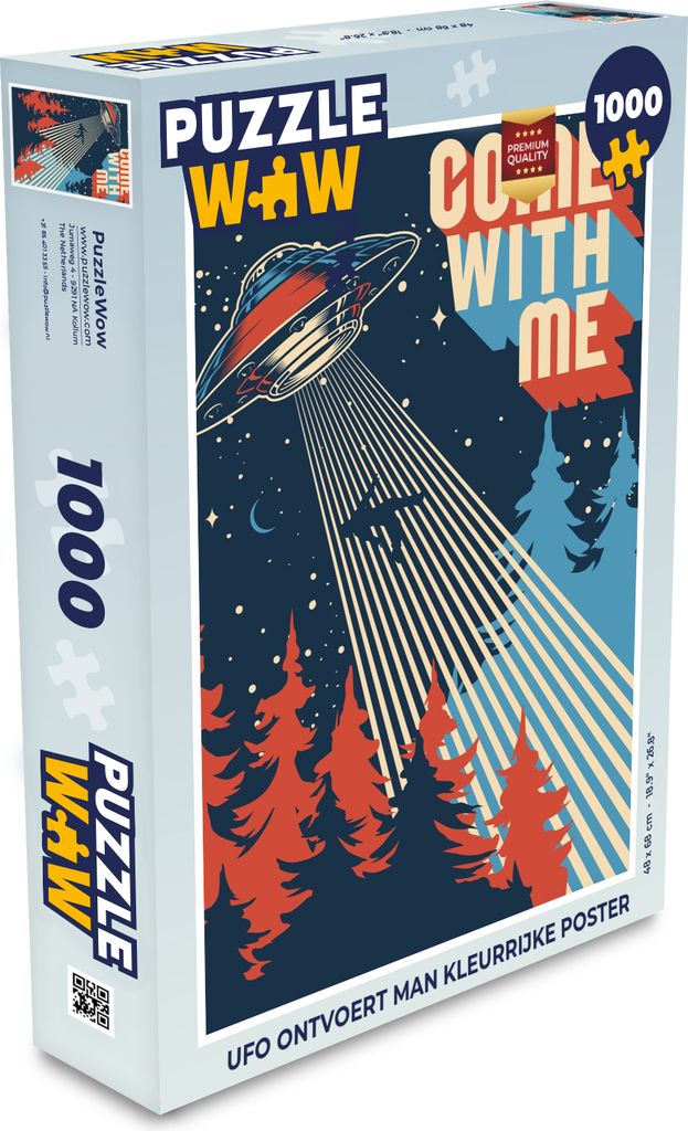 MuchoWow Puzzle 1000 Teile Ufo - Retro - Science Fiction - Weltraum - Spielzeug - Alt und Jung - Spiele - Puzzeln