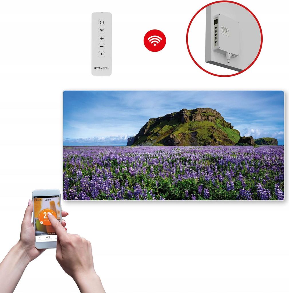 Termofol TF-SWT Infrarot Wandheizung - Wandheizung Elektrisch - Lavendel2 - 700W - 60x120 cm