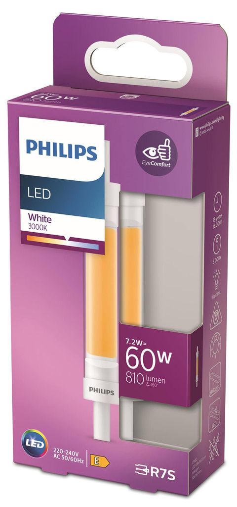 Philips Bodové světlo 60 W R7S, 7,2 W, 60 W, R7s, 810 lm, Obrázek produktu 