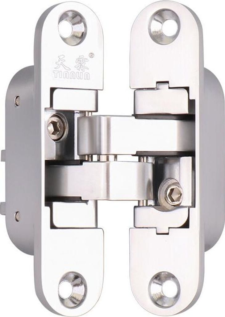 unsichtbares Scharnier šC 3D-Aluminium. Farbe: Edelstahl satiniert. šC Rechts šC
