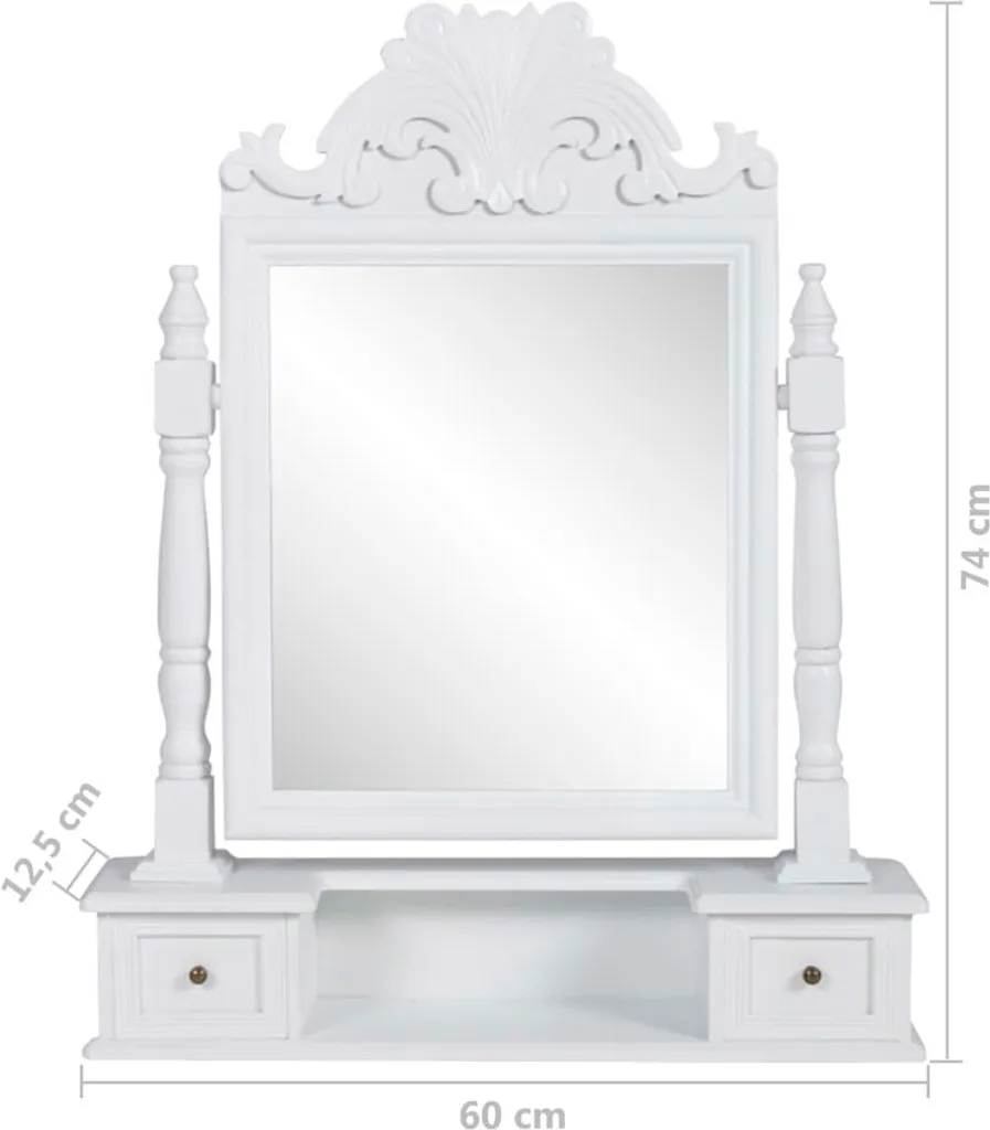 Coiffeuse Miroir Pivotant vidaXL en MDF : Solution Gain de Place Pro