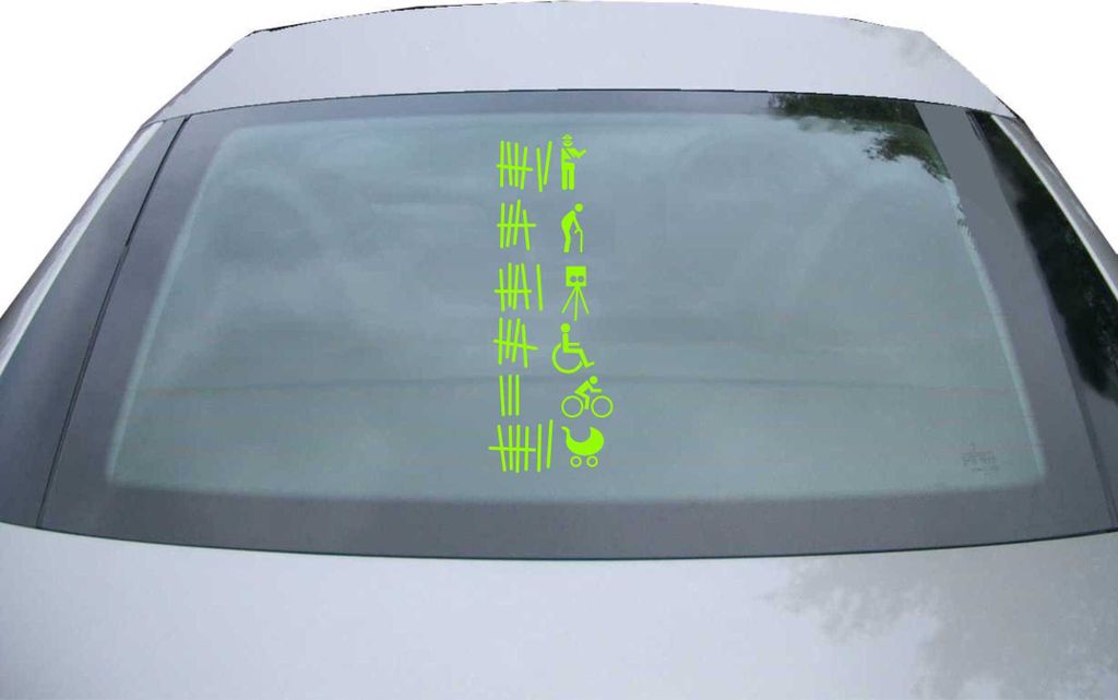 Indigos UG - Aufkleber Heckscheibe & Motorklappe DE6950 - neongrün - 600x220 mm - Die cut - Meine Opferliste - Auto Scheiben Fenster Heckklappe Tu...