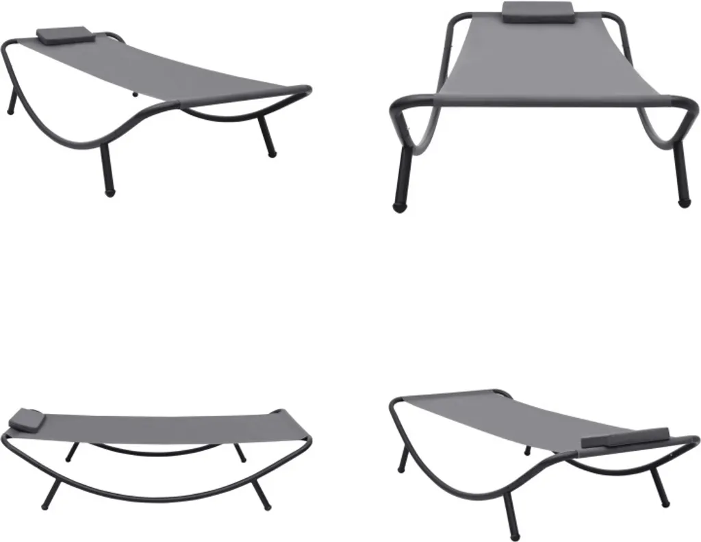 Letto da Esterno Grigio vidaXL 200x90 cm Acciaio - Stile Contemporaneo
