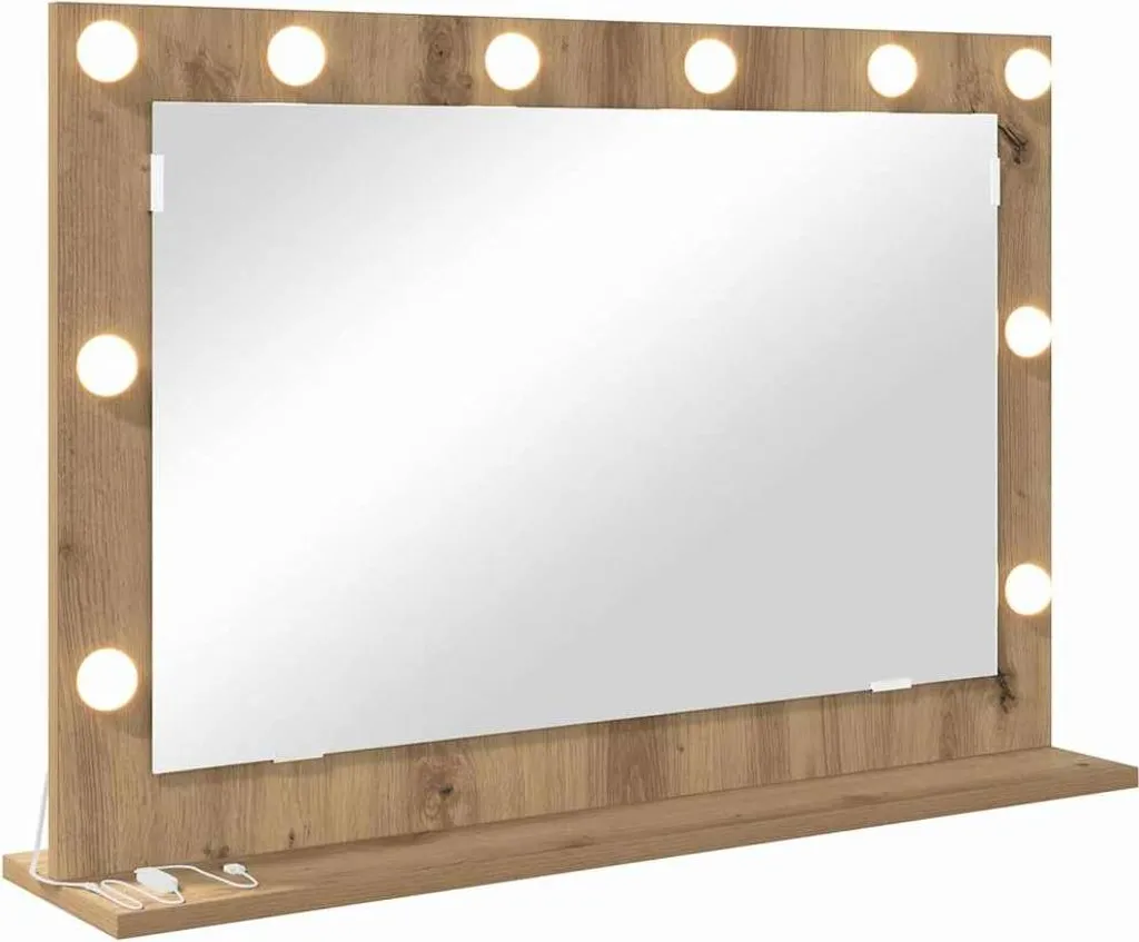 vidaXL Specchio Bagno Rovere Artisan 80x55x18 cm: Stile e Luce
