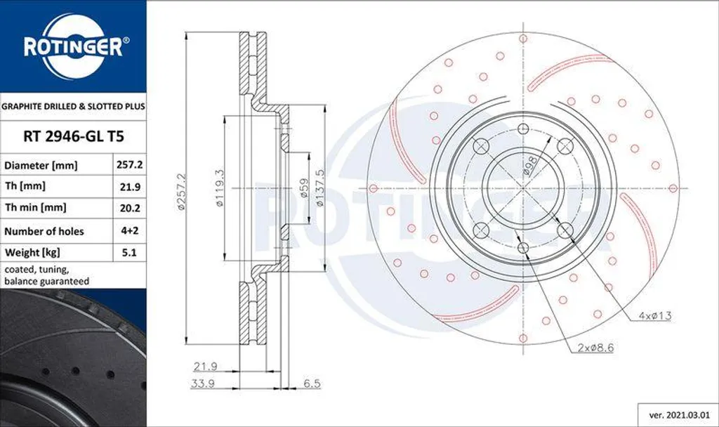 Disque de frein sans vibration OE 0000060812137 pour Punto Evo