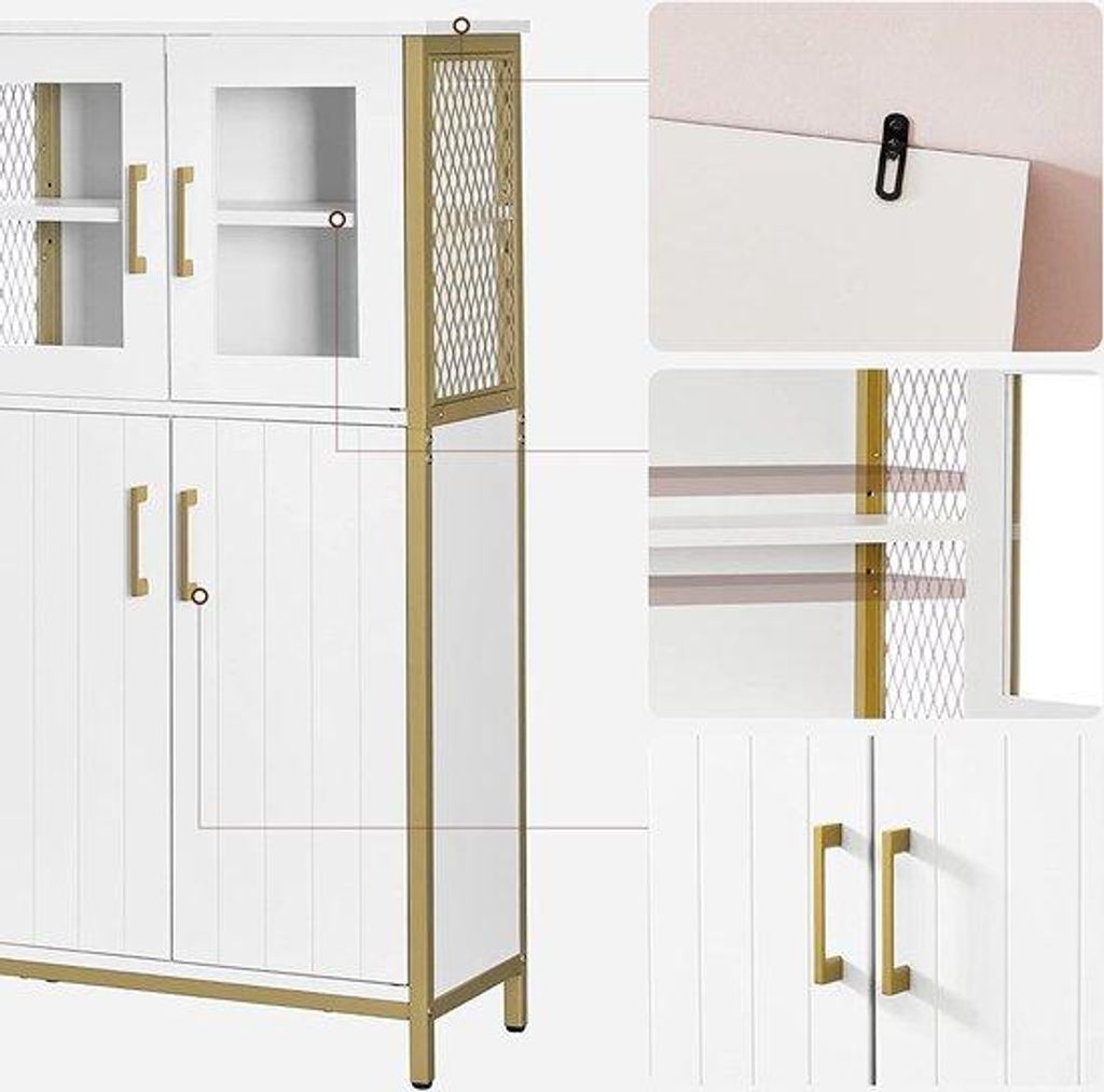 Badezimmer-Schrank - Stahl - 60 x 30 x 108 cm - Weiß