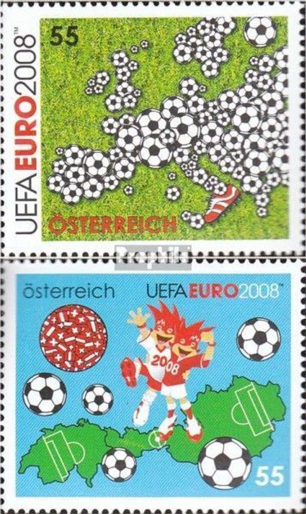 Briefmarken Österreich 2008 Mi 2709-2710 (kompl.Ausg.) postfrisch Fußball-EM