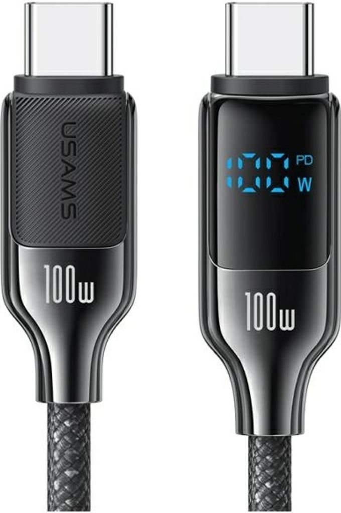 Usams Kabel Usb-C Na Usb-C 100W 1,2M Digitalanzeige Zinklegierung Schnelllade-Datenkabel Hx Serie Sj742Usb01 (Us-Sj742)