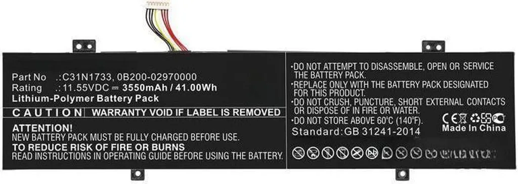 Batterie Li-Polymer 3550mAh 11.55V pour Ordinateur Portable CoreParts 41Wh