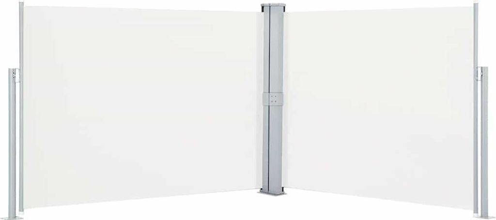 vidaXL Ausziehbare Seitenmarkise Creme 140 x 1000 cm