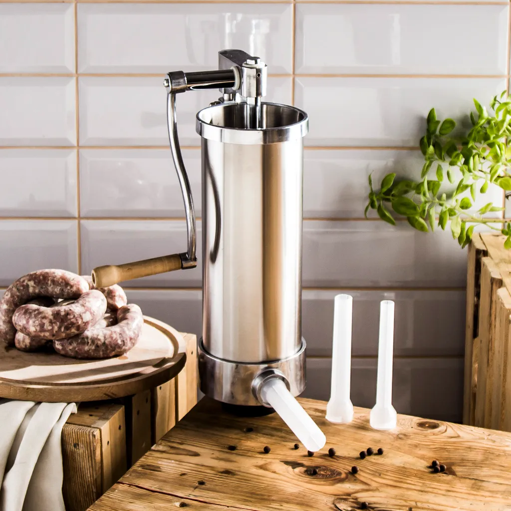 Poussoir à saucisse vertical manuel 3 kg avec 4 tubes de remplissage