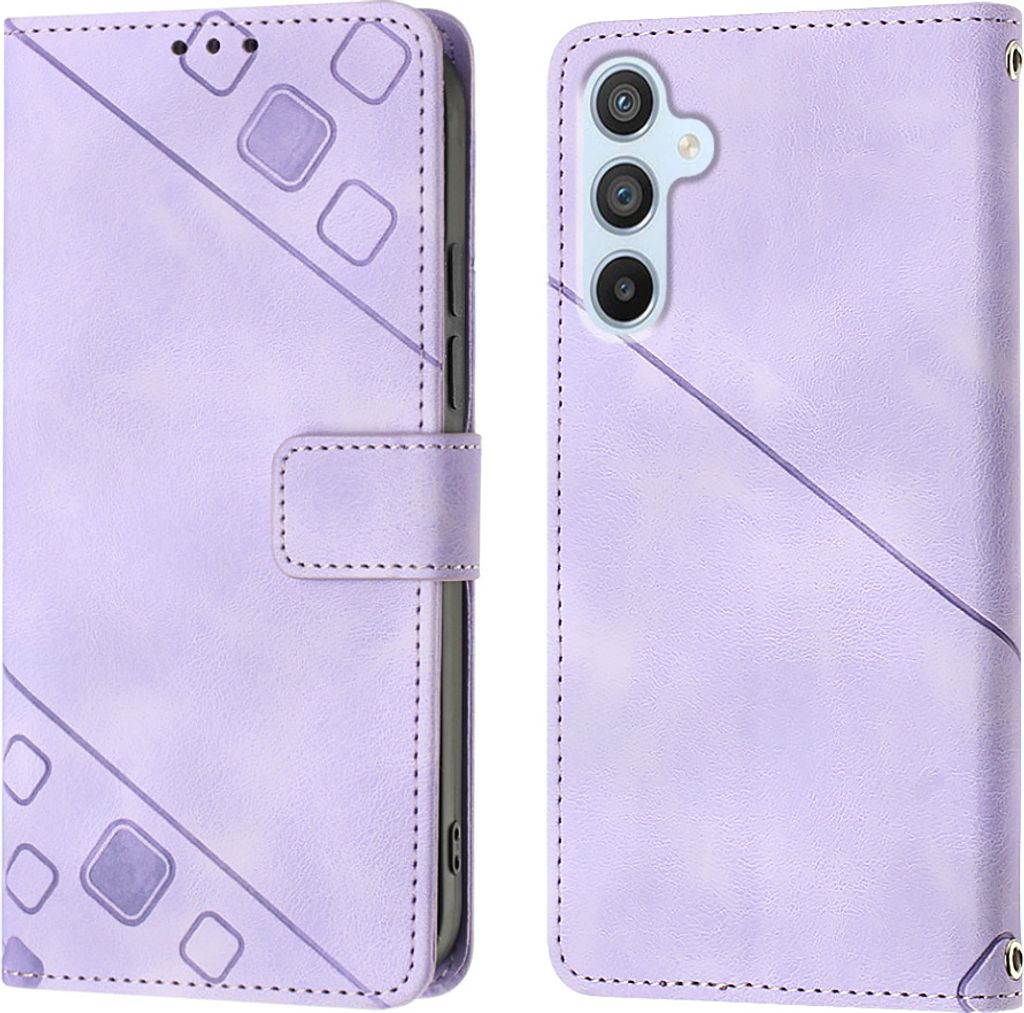 Hülle für Samsung Galaxy A54 5G Prägung Flip Leder Produktbild 